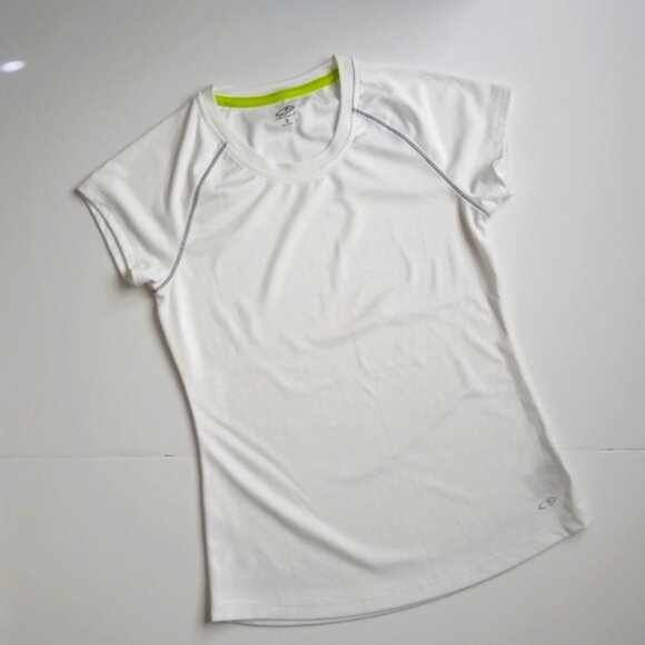 Champion Activewear White Short Sleeve Round Neck Running Pullover Tee Sizes S - Picture 10 of 11